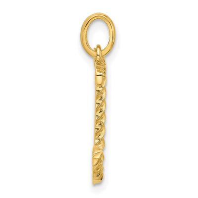 14ky Fancy Twist Initial Letter Pendant Necklace Jewelry Collection, 24 x 11.43mm