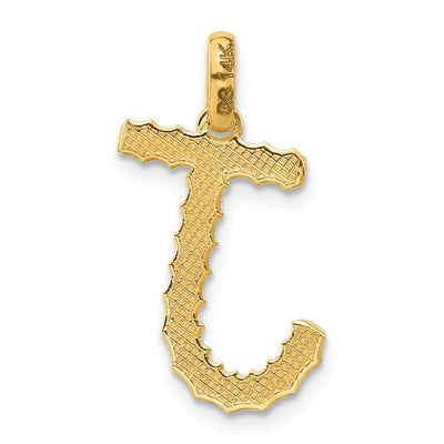 14ky Fancy Twist Initial Letter Pendant Necklace Jewelry Collection, 24 x 11.43mm