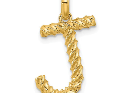 14ky Fancy Twist Initial Letter Pendant Necklace Jewelry Collection (Style D5677J)