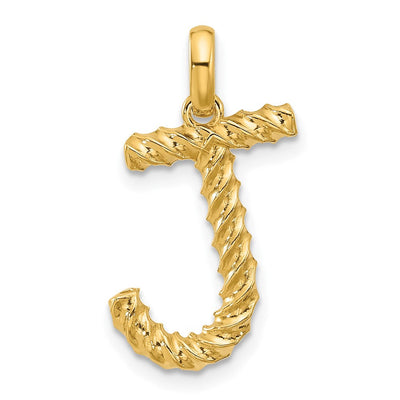 14K yellow gold initial necklace