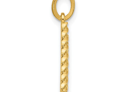 14ky Fancy Twist Initial Letter Pendant Necklace Jewelry Collection (Style D5677K)