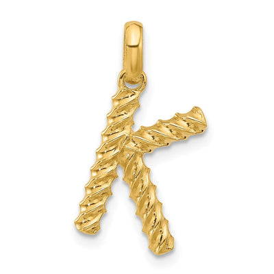 14K yellow gold initial necklace