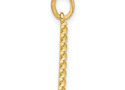 14ky Fancy Twist Initial Letter Pendant Necklace Jewelry Collection (Style D5677L)
