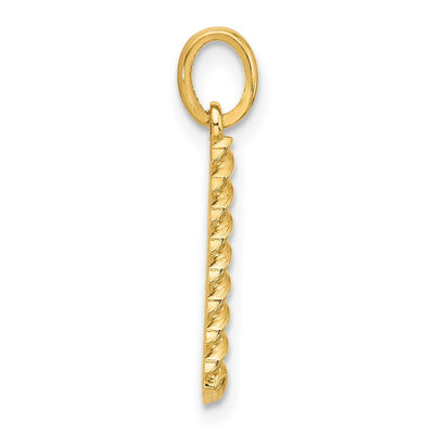 14ky Fancy Twist Initial Letter Pendant Necklace Jewelry Collection, 23 x 11.26mm
