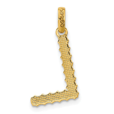 14ky Fancy Twist Initial Letter Pendant Necklace Jewelry Collection, 23 x 11.26mm