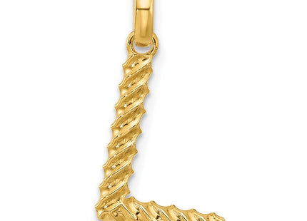 14ky Fancy Twist Initial Letter Pendant Necklace Jewelry Collection (Style D5677L)