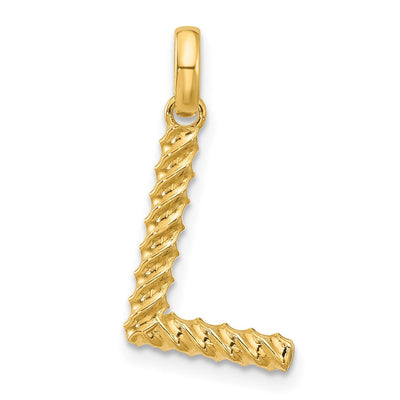 14K yellow gold initial necklace