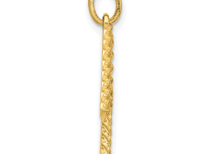 14ky Fancy Twist Initial Letter Pendant Necklace Jewelry Collection (Style D5677M)