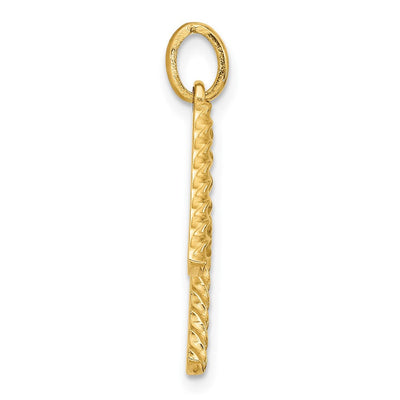 14ky Fancy Twist Initial Letter Pendant Necklace Jewelry Collection, 22 x 15.11mm