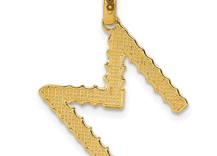 14ky Fancy Twist Initial Letter Pendant Necklace Jewelry Collection (Style D5677M)