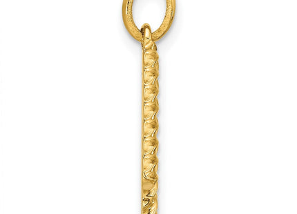 14ky Fancy Twist Initial Letter Pendant Necklace Jewelry Collection (Style D5677N)
