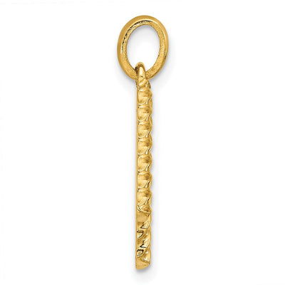 14ky Fancy Twist Initial Letter Pendant Necklace Jewelry Collection, 22 x 12.76mm