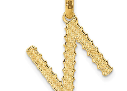 14ky Fancy Twist Initial Letter Pendant Necklace Jewelry Collection (Style D5677N)