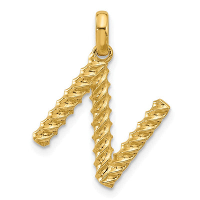 14K yellow gold initial necklace