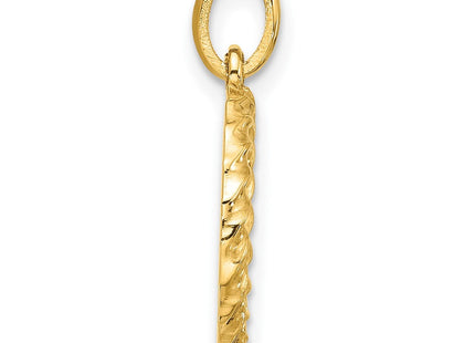 14ky Fancy Twist Initial Letter Pendant Necklace Jewelry Collection (Style D5677O)