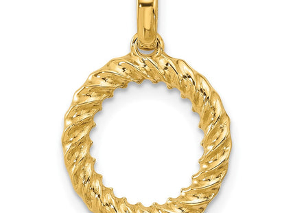 14ky Fancy Twist Initial Letter Pendant Necklace Jewelry Collection (Style D5677O)