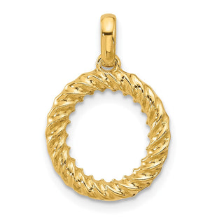 14ky Fancy Twist Initial Letter Pendant Necklace Jewelry Collection (Style D5677O)