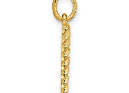 14ky Fancy Twist Initial Letter Pendant Necklace Jewelry Collection (Style D5677P)