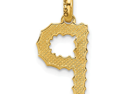 14ky Fancy Twist Initial Letter Pendant Necklace Jewelry Collection (Style D5677P)