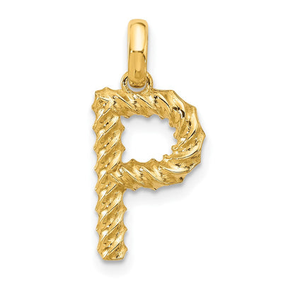 14K yellow gold initial necklace