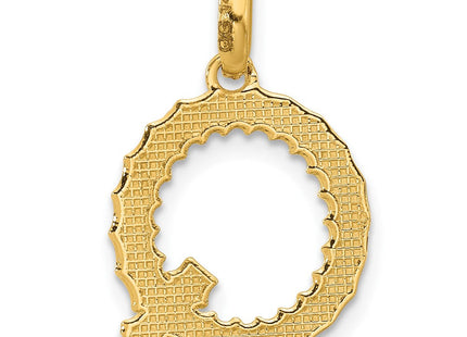14ky Fancy Twist Initial Letter Pendant Necklace Jewelry Collection (Style D5677Q)