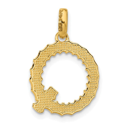 14ky Fancy Twist Initial Letter Pendant Necklace Jewelry Collection, 23 x 14.16mm