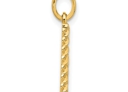 14ky Fancy Twist Initial Letter Pendant Necklace Jewelry Collection (Style D5677R)