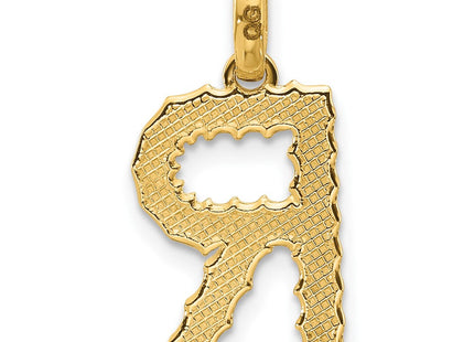 14ky Fancy Twist Initial Letter Pendant Necklace Jewelry Collection (Style D5677R)