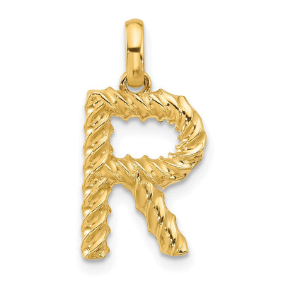 14K yellow gold initial necklace