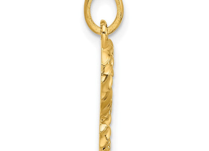 14ky Fancy Twist Initial Letter Pendant Necklace Jewelry Collection (Style D5677S)
