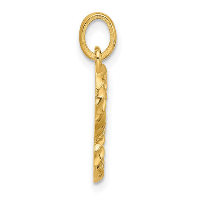 14ky Fancy Twist Initial Letter Pendant Necklace Jewelry Collection, 22 x 8.74mm