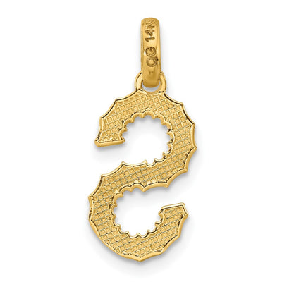 14ky Fancy Twist Initial Letter Pendant Necklace Jewelry Collection, 22 x 8.74mm