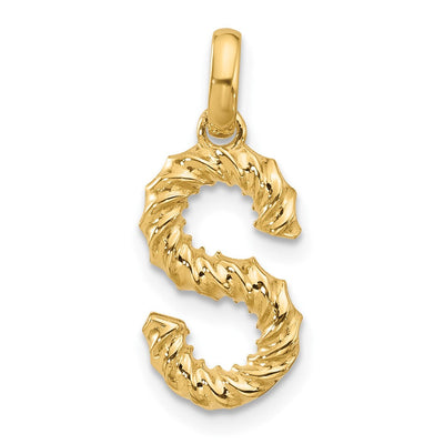 14K yellow gold initial necklace