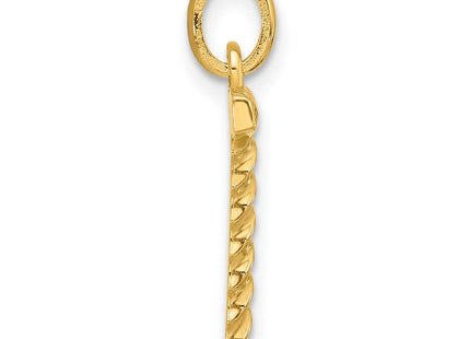14ky Fancy Twist Initial Letter Pendant Necklace Jewelry Collection (Style D5677T)