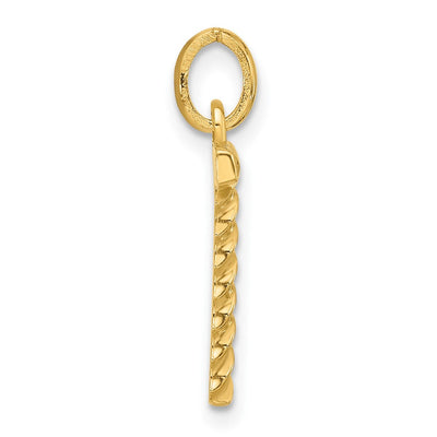 14ky Fancy Twist Initial Letter Pendant Necklace Jewelry Collection, 23 x 12.87mm