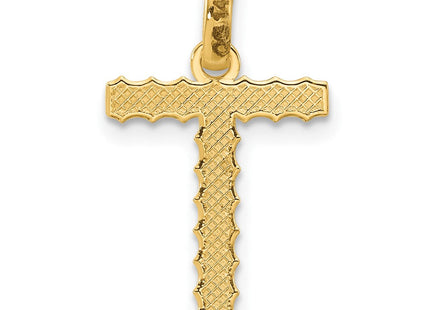 14ky Fancy Twist Initial Letter Pendant Necklace Jewelry Collection (Style D5677T)