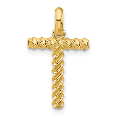 14K yellow gold initial necklace
