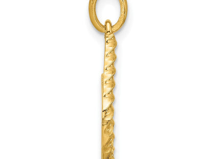 14ky Fancy Twist Initial Letter Pendant Necklace Jewelry Collection (Style D5677U)