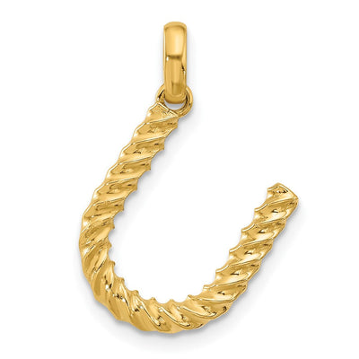 14K yellow gold initial necklace