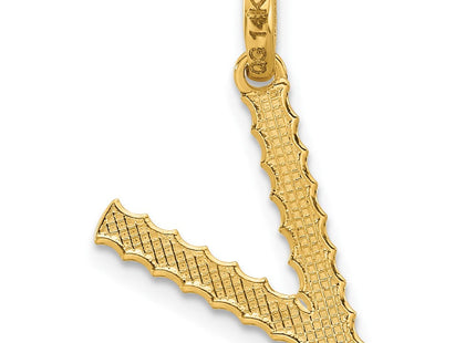 14ky Fancy Twist Initial Letter Pendant Necklace Jewelry Collection (Style D5677V)
