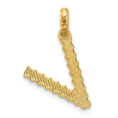 14ky Fancy Twist Initial Letter Pendant Necklace Jewelry Collection, 23 x 13.65mm