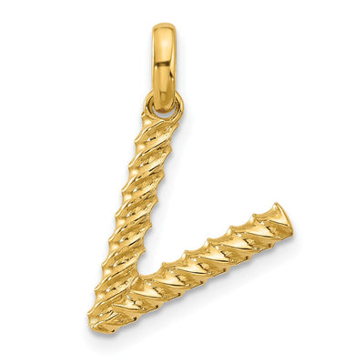 14K yellow gold initial necklace