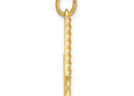 14ky Fancy Twist Initial Letter Pendant Necklace Jewelry Collection (Style D5677W)