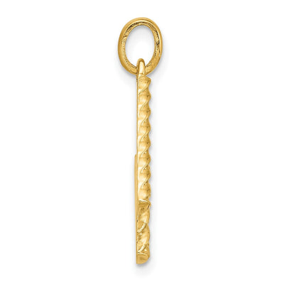 14ky Fancy Twist Initial Letter Pendant Necklace Jewelry Collection, 20 x 16.6mm