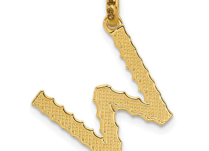 14ky Fancy Twist Initial Letter Pendant Necklace Jewelry Collection (Style D5677W)