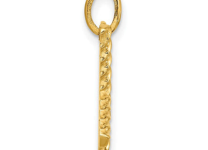 14ky Fancy Twist Initial Letter Pendant Necklace Jewelry Collection (Style D5677X)