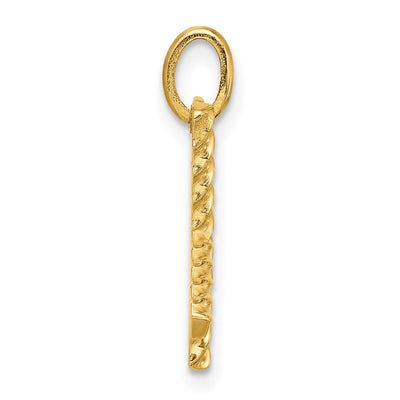 14ky Fancy Twist Initial Letter Pendant Necklace Jewelry Collection, 21 x 11.6mm
