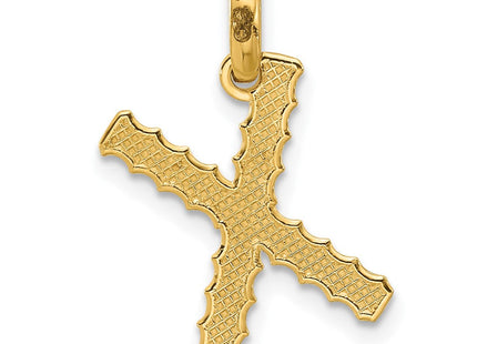 14ky Fancy Twist Initial Letter Pendant Necklace Jewelry Collection (Style D5677X)
