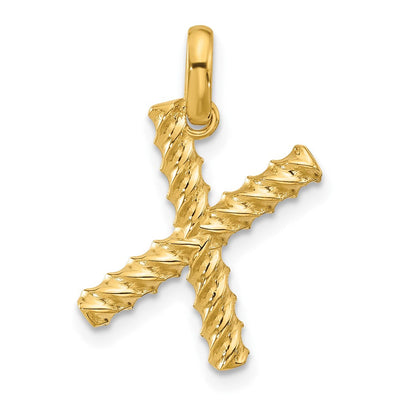 14K yellow gold initial necklace