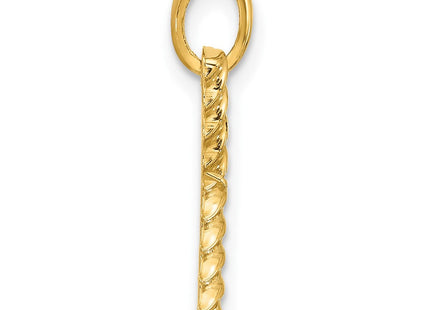 14ky Fancy Twist Initial Letter Pendant Necklace Jewelry Collection (Style D5677Y)